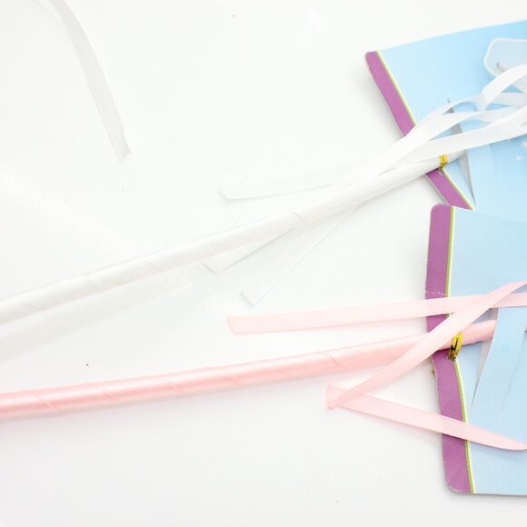 7 Piece Fairy Wands White Pink Girls Party Favors Fairy Wands Dress-Up Princess - Picture 4 of 4